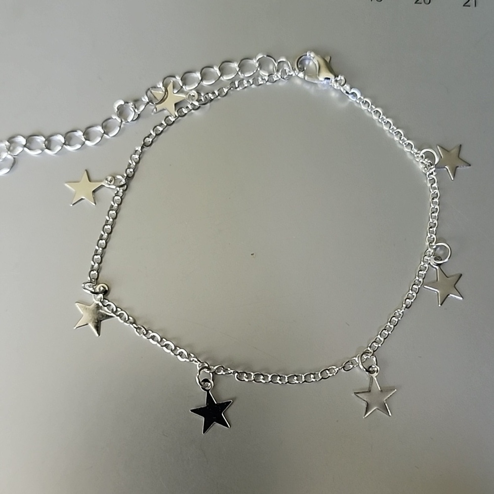 STAR ANKLET Stainless + Silver Coat